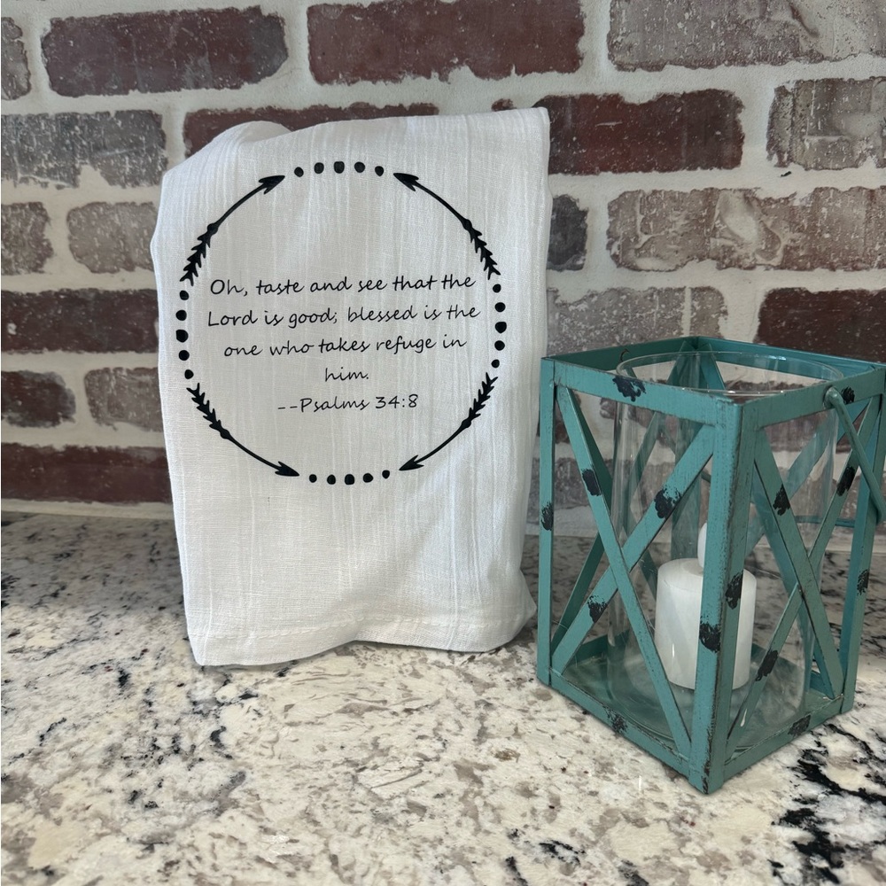 Oh taste and see flour sack kitchen towel